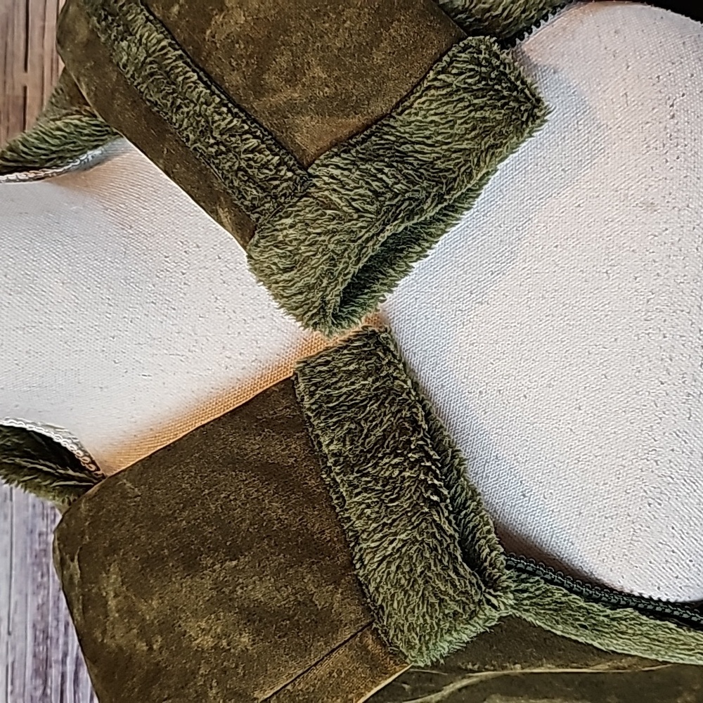 EFFECI ARMY GREEN VALOR AND FAUX FUR SHORT JACKET - Picture 11 of 15